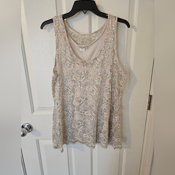 Boston Proper Metallic Lace Tank Size M - Picture 1 of 4